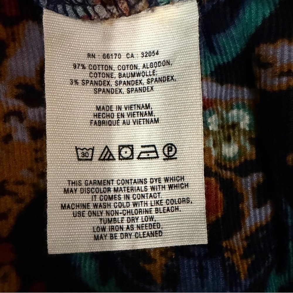 Anthropologie Pilcro & the Letterpress Boho Corduroy Pants Damask Floral 27 - Picture 12 of 13